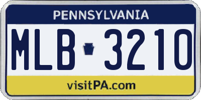 PA license plate MLB3210