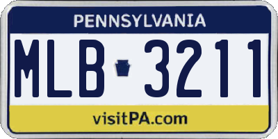 PA license plate MLB3211