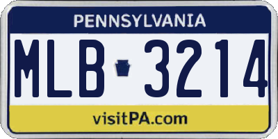 PA license plate MLB3214