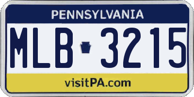 PA license plate MLB3215