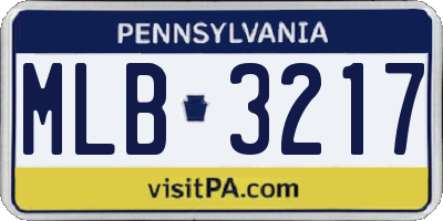 PA license plate MLB3217