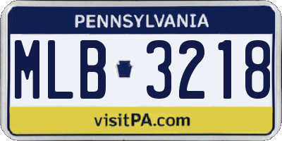PA license plate MLB3218