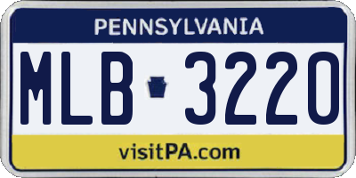 PA license plate MLB3220