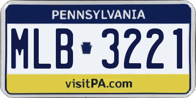 PA license plate MLB3221