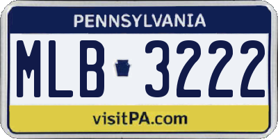 PA license plate MLB3222