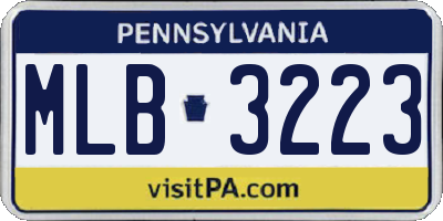 PA license plate MLB3223