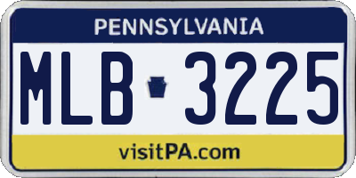 PA license plate MLB3225