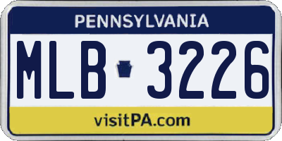 PA license plate MLB3226