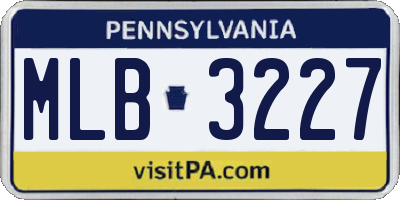 PA license plate MLB3227