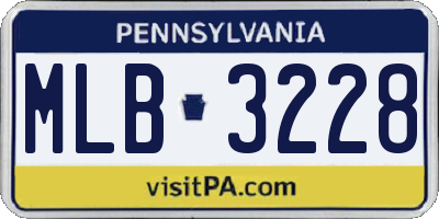 PA license plate MLB3228