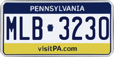 PA license plate MLB3230