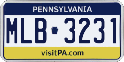 PA license plate MLB3231