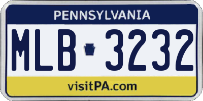 PA license plate MLB3232