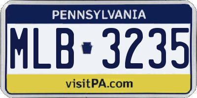 PA license plate MLB3235
