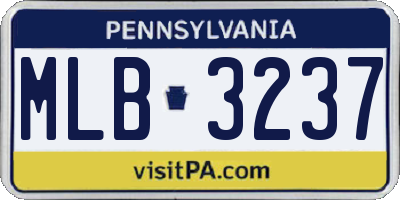 PA license plate MLB3237