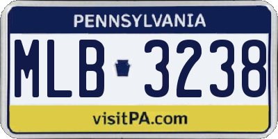 PA license plate MLB3238