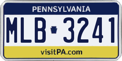 PA license plate MLB3241