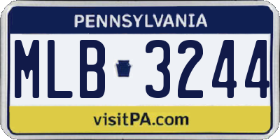 PA license plate MLB3244
