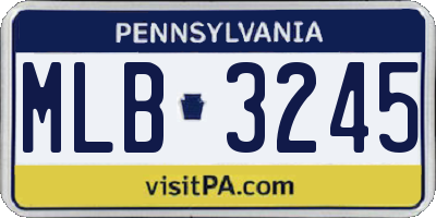 PA license plate MLB3245