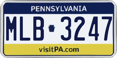 PA license plate MLB3247