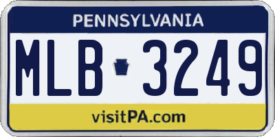 PA license plate MLB3249