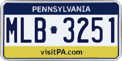 PA license plate MLB3251