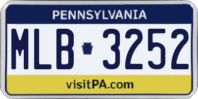 PA license plate MLB3252