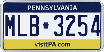 PA license plate MLB3254