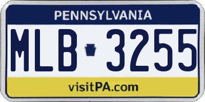 PA license plate MLB3255