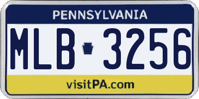 PA license plate MLB3256
