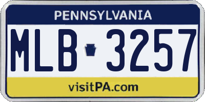 PA license plate MLB3257