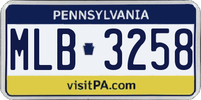 PA license plate MLB3258