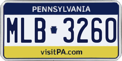 PA license plate MLB3260