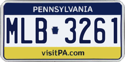 PA license plate MLB3261