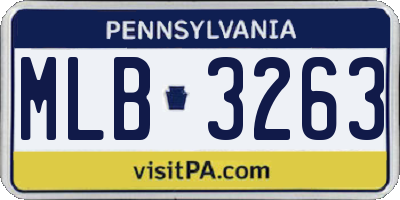 PA license plate MLB3263