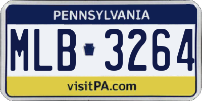PA license plate MLB3264