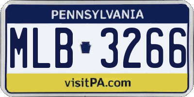 PA license plate MLB3266