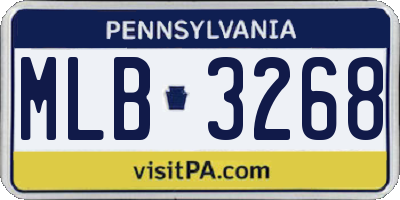 PA license plate MLB3268
