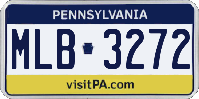 PA license plate MLB3272