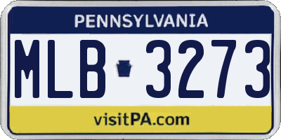 PA license plate MLB3273