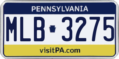 PA license plate MLB3275