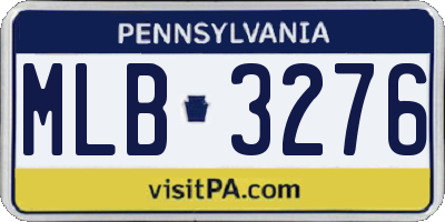 PA license plate MLB3276