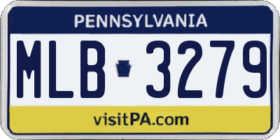 PA license plate MLB3279