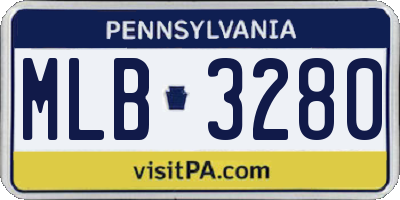 PA license plate MLB3280