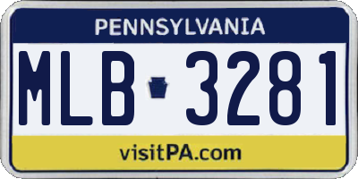 PA license plate MLB3281