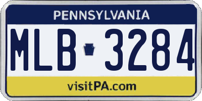 PA license plate MLB3284