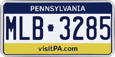 PA license plate MLB3285
