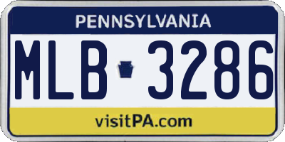 PA license plate MLB3286
