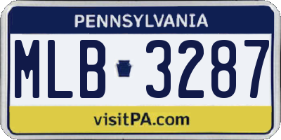 PA license plate MLB3287