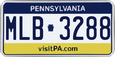 PA license plate MLB3288